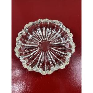 Vintage Hazel-Atlas 4.25" Fluted Round Ashtray Clear‎ Glass Perfect